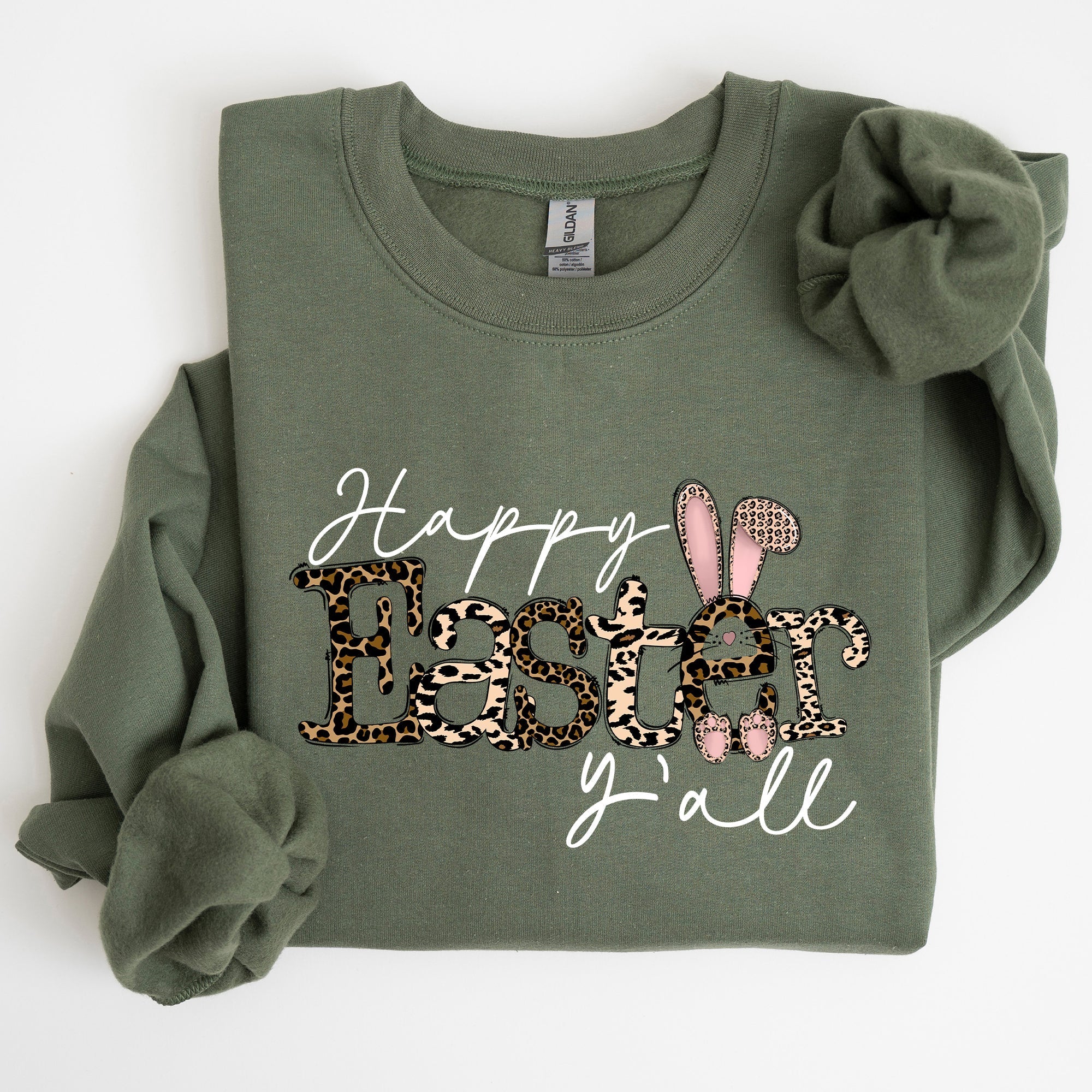 Happy Easter Y'all, Leopard Print, Rabbit Sweatshirt - Che Cose Belle