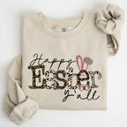 Happy Easter Y'all, Leopard Print, Rabbit Sweatshirt - Che Cose Belle