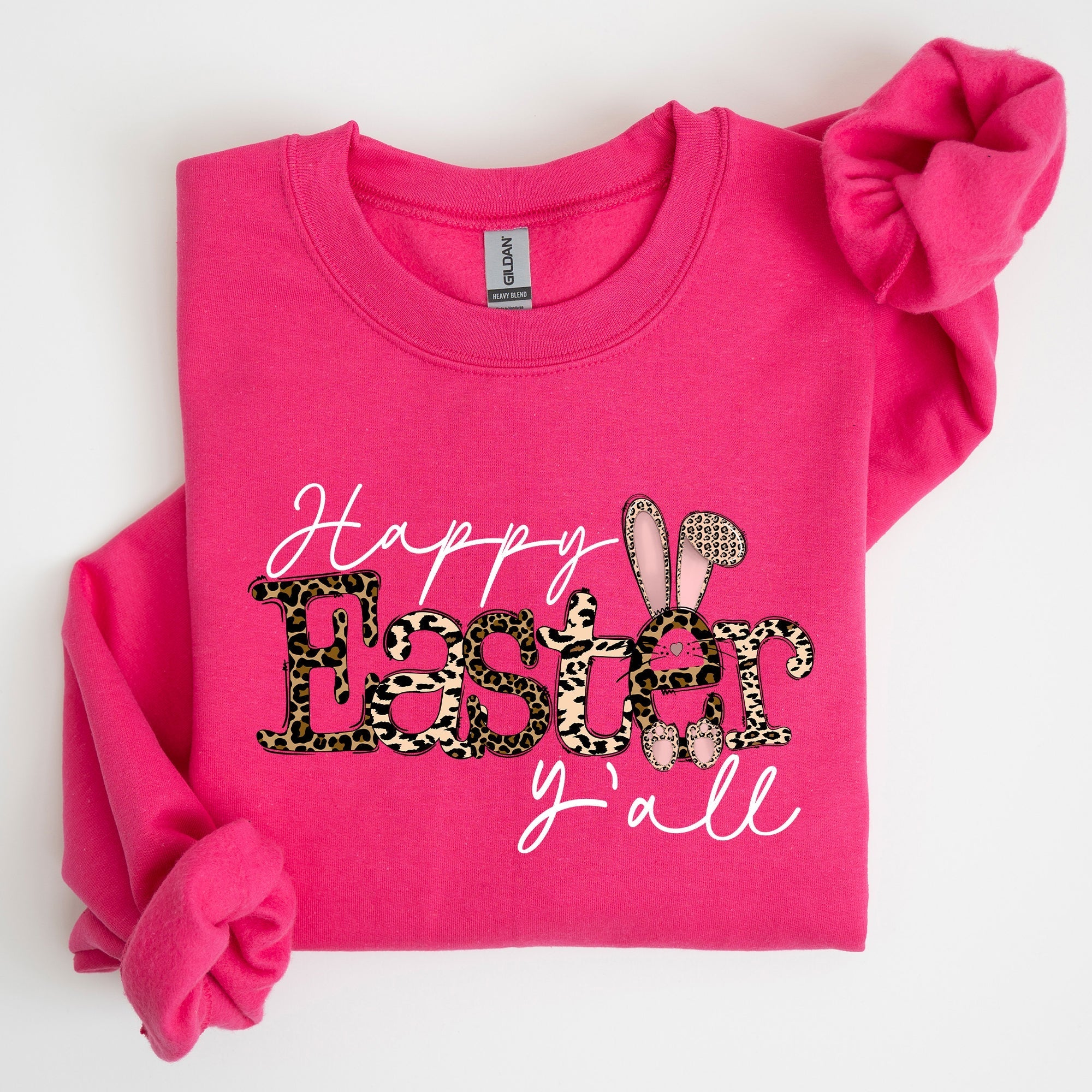 Happy Easter Y'all, Leopard Print, Rabbit Sweatshirt - Che Cose Belle