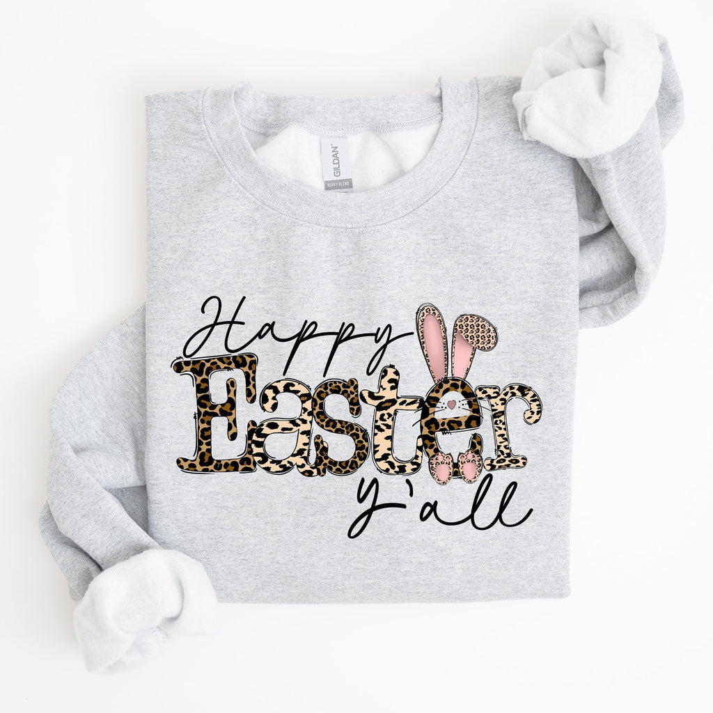 Happy Easter Y'all, Leopard Print, Rabbit Sweatshirt - Che Cose Belle