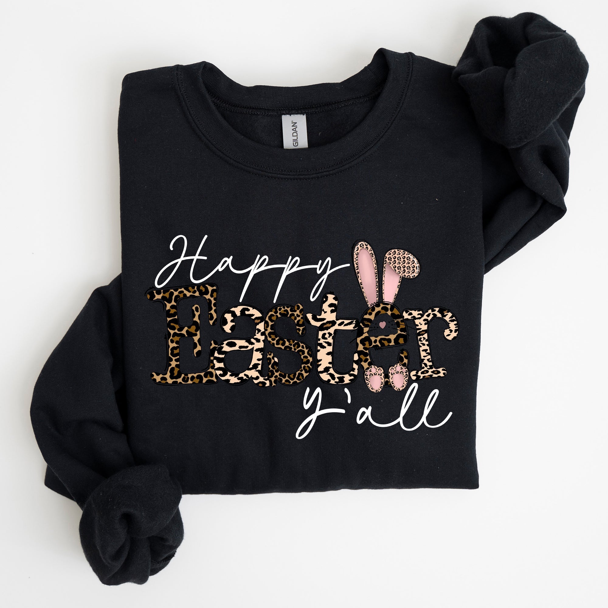 Happy Easter Y'all, Leopard Print, Rabbit Sweatshirt - Che Cose Belle