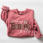 Happy Easter Y'all, Leopard Print, Rabbit Sweatshirt - Che Cose Belle