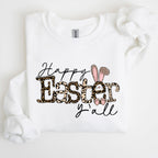 Happy Easter Y'all, Leopard Print, Rabbit Sweatshirt - Che Cose Belle