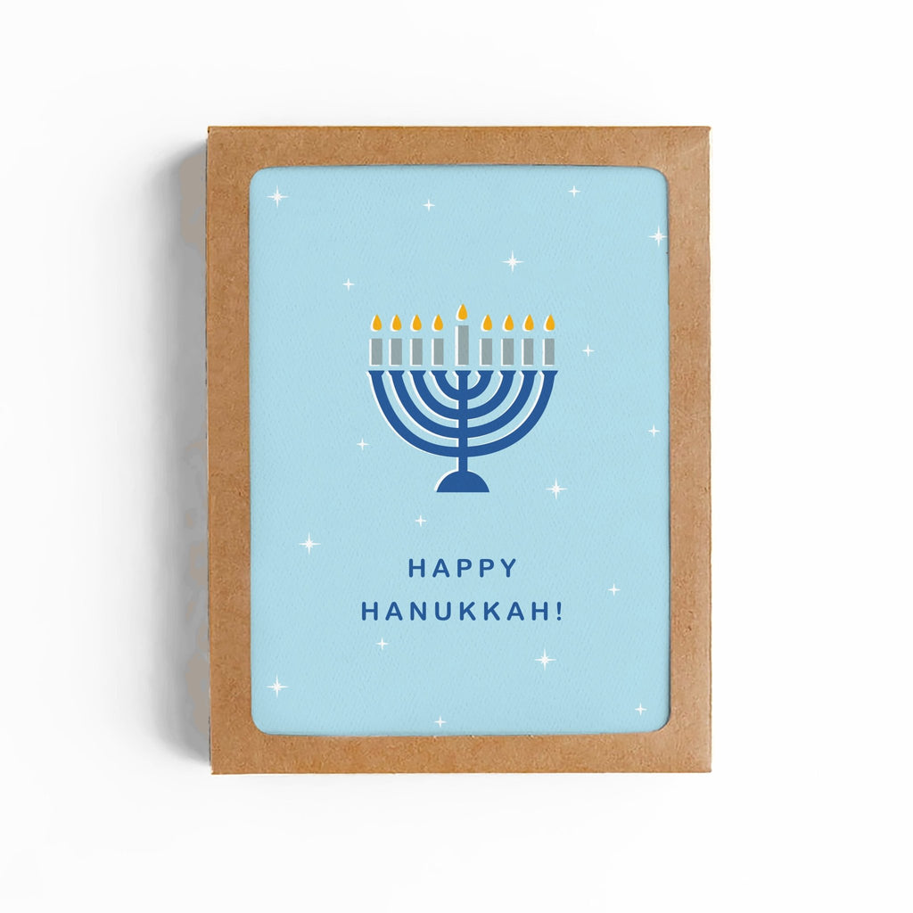 Happy Hanukkak Menorah Card - Boxed Set of 8 Cards - Che Cose Belle