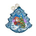 Happy Snowman Tree Sculpted Hand-Painted Christmas Ornament by G. DeBrekht - Christmas Santa Snowman Décor - 610274 - Che Cose Belle