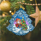 Happy Snowman Tree Sculpted Hand-Painted Christmas Ornament by G. DeBrekht - Christmas Santa Snowman Décor - 610274 - Che Cose Belle