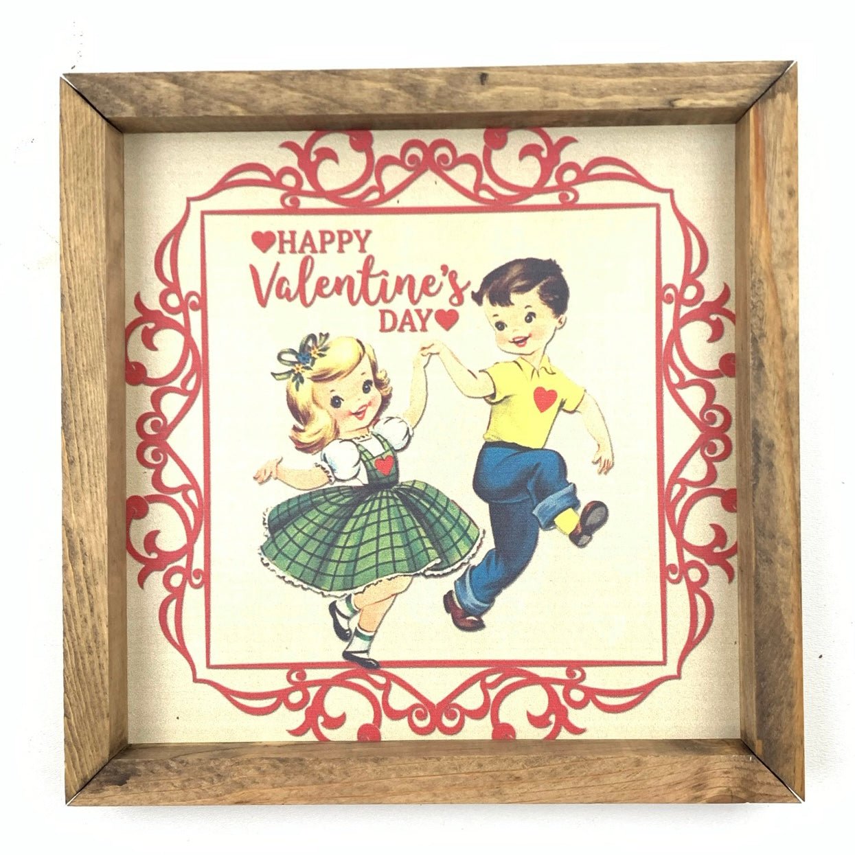 Happy Valentines Day Vintage Framed Art - Che Cose Belle