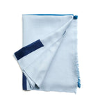Harbor Blue Hand Embroidered Modern Artisanal Scarf - Che Cose Belle