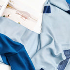 Harbor Blue Hand Embroidered Modern Artisanal Scarf - Che Cose Belle