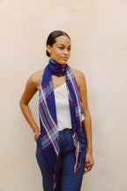 Harbor Plaid Silk Scarf - Che Cose Belle