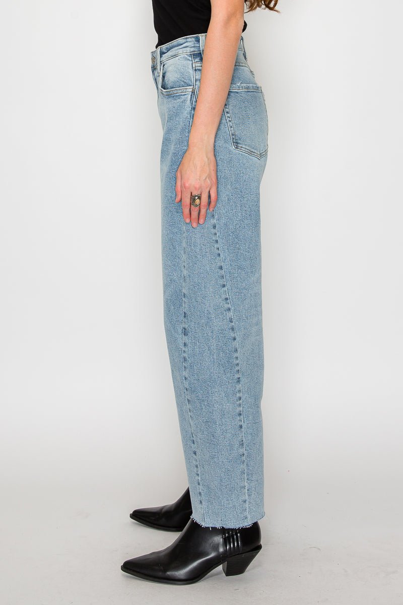 Harlow HIGH WAISTED BARREL JEANS Blue by Artemis - Che Cose Belle