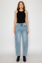 Harlow HIGH WAISTED BARREL JEANS Blue by Artemis - Che Cose Belle