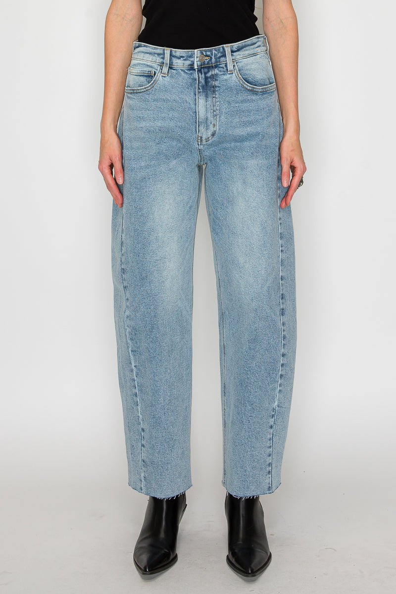 Harlow HIGH WAISTED BARREL JEANS Blue by Artemis - Che Cose Belle