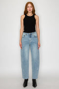 Harlow HIGH WAISTED BARREL JEANS Blue by Artemis - Che Cose Belle