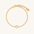 Harmonious Spirit Mother of Pearl Gold Heart Bracelet - Che Cose Belle