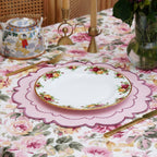 HARMONY LIGHT PINK ROUND FABRIC PLACEMAT (Set Of 4) - Che Cose Belle