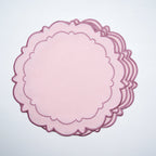 HARMONY LIGHT PINK ROUND FABRIC PLACEMAT (Set Of 4) - Che Cose Belle