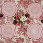 HARMONY LIGHT PINK ROUND FABRIC PLACEMAT (Set Of 4) - Che Cose Belle