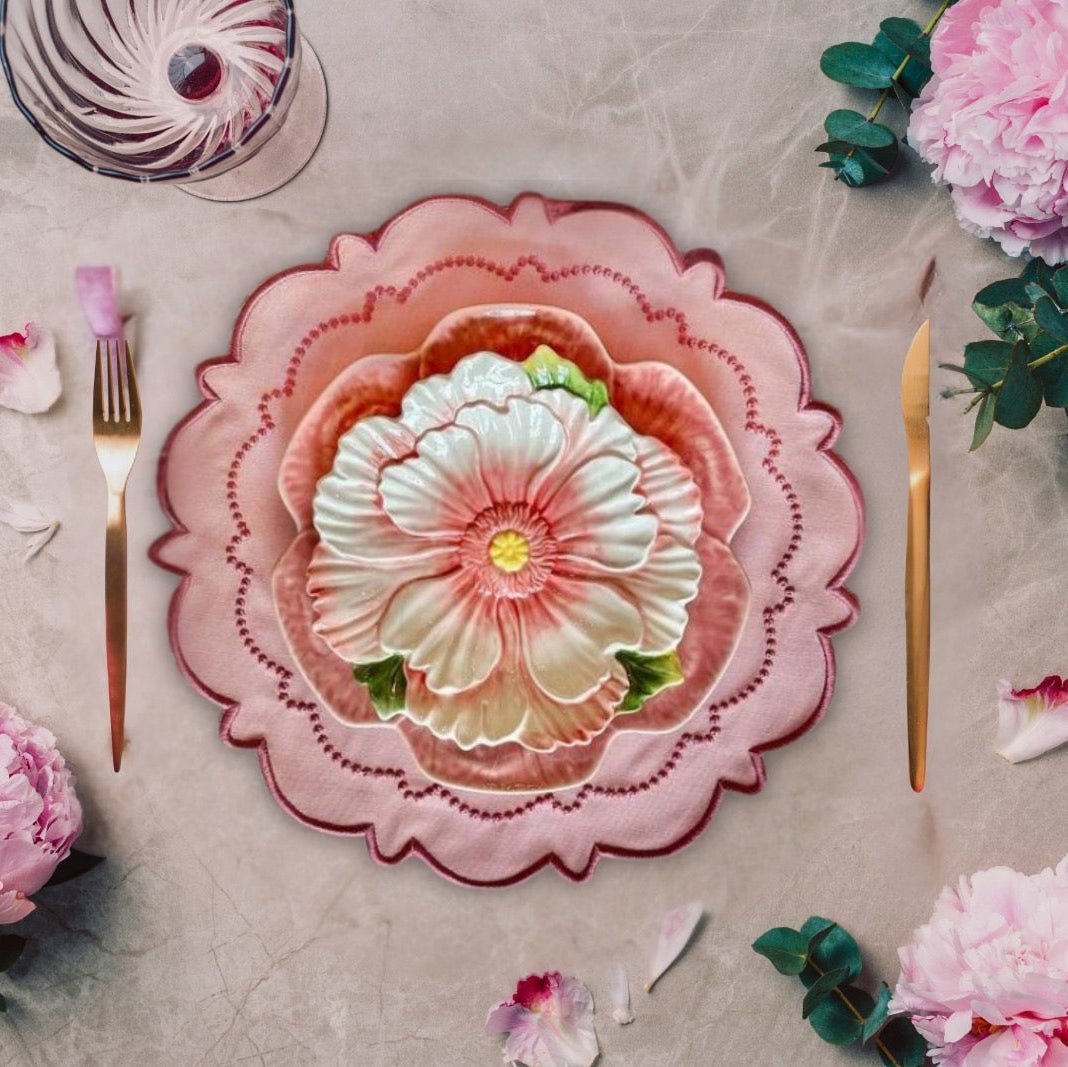 HARMONY PINK ROUND FABRIC PLACEMAT (Set Of 4) - Che Cose Belle
