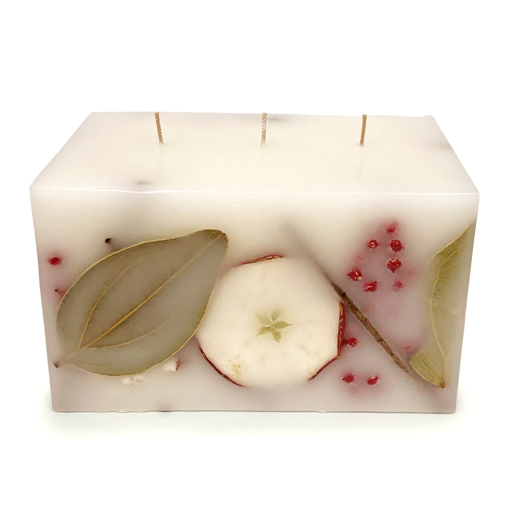 Harvest Cider 3 Wick Brick Botanical Candle - Che Cose Belle