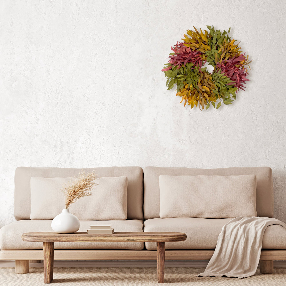 Harvest Farmhouse Willow Wreath: Multi Color - Che Cose Belle