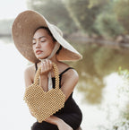 Hati Heart Wood - Beaded Tote Bag - Che Cose Belle