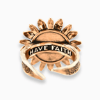 Have Faith Sunflower Inspire Adjustable Ring - Che Cose Belle
