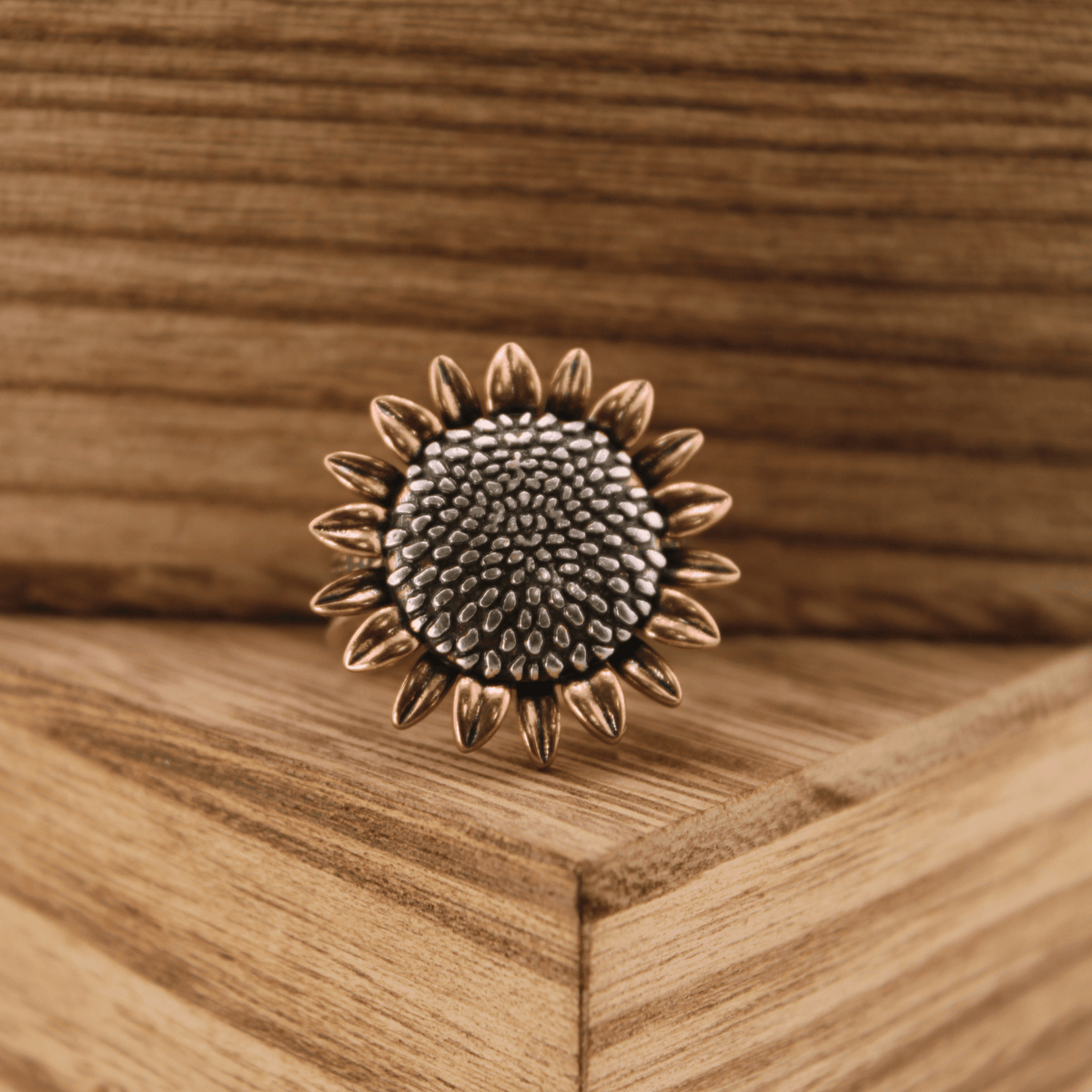 Have Faith Sunflower Inspire Adjustable Ring - Che Cose Belle