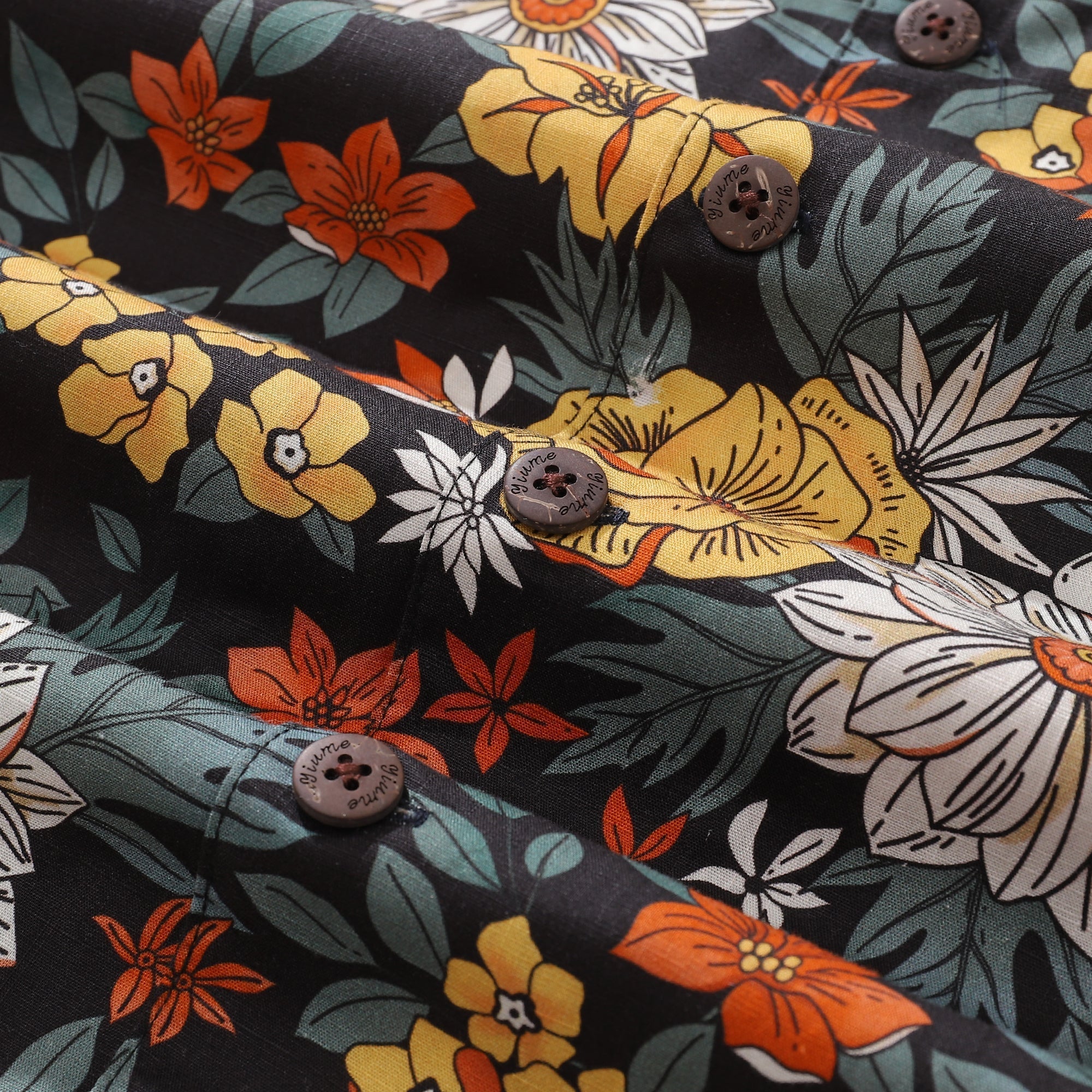 Hawaiian Shirt For Men Autumn Garden Print Shirt Camp Collar 100% Cotton - Che Cose Belle