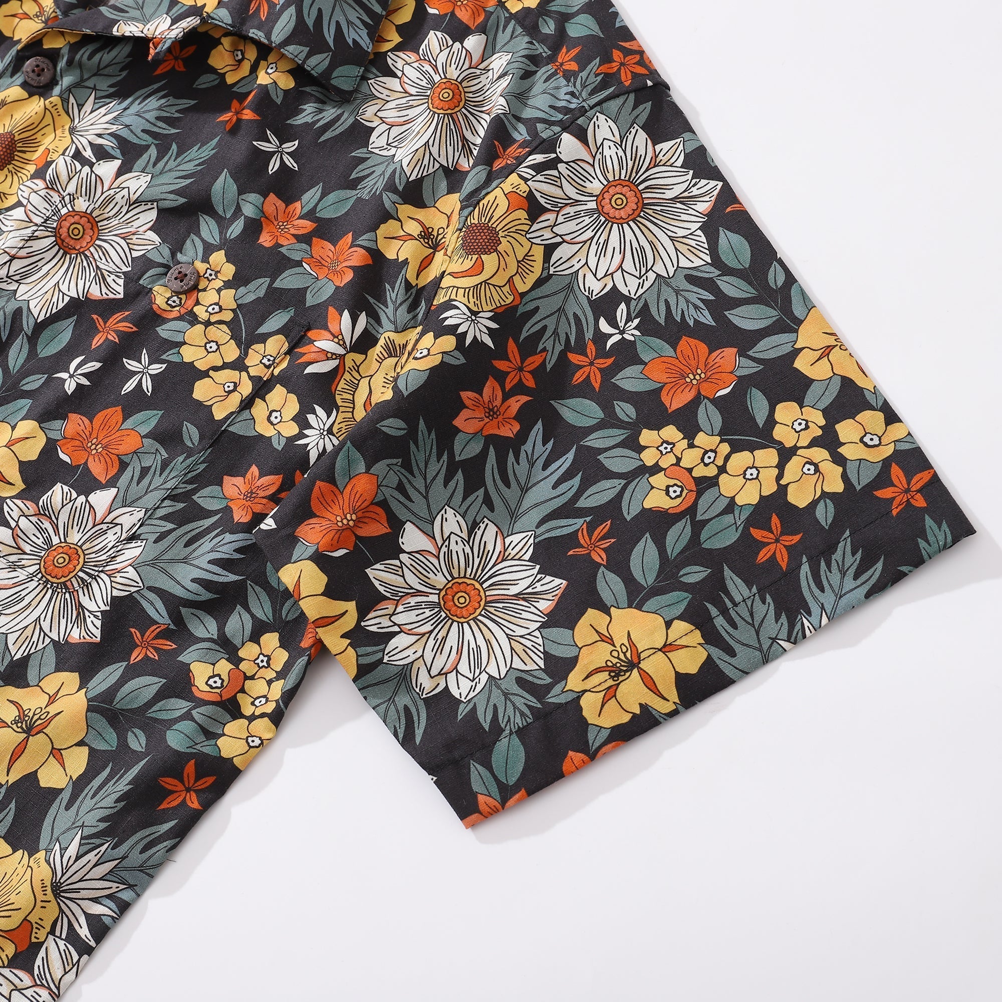 Hawaiian Shirt For Men Autumn Garden Print Shirt Camp Collar 100% Cotton - Che Cose Belle