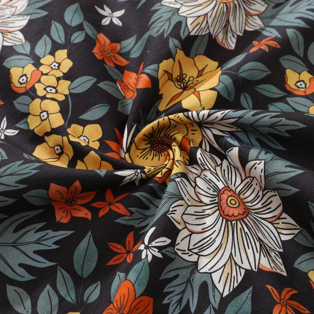 Hawaiian Shirt For Men Autumn Garden Print Shirt Camp Collar 100% Cotton - Che Cose Belle