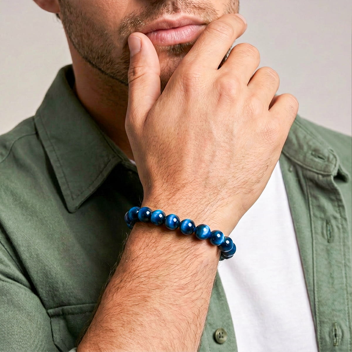 Hawk’s Focus – Royal Blue Tiger’s Eye Bracelet - Che Cose Belle