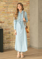 Hazel Chambray Long Sleeve Dress - Che Cose Belle