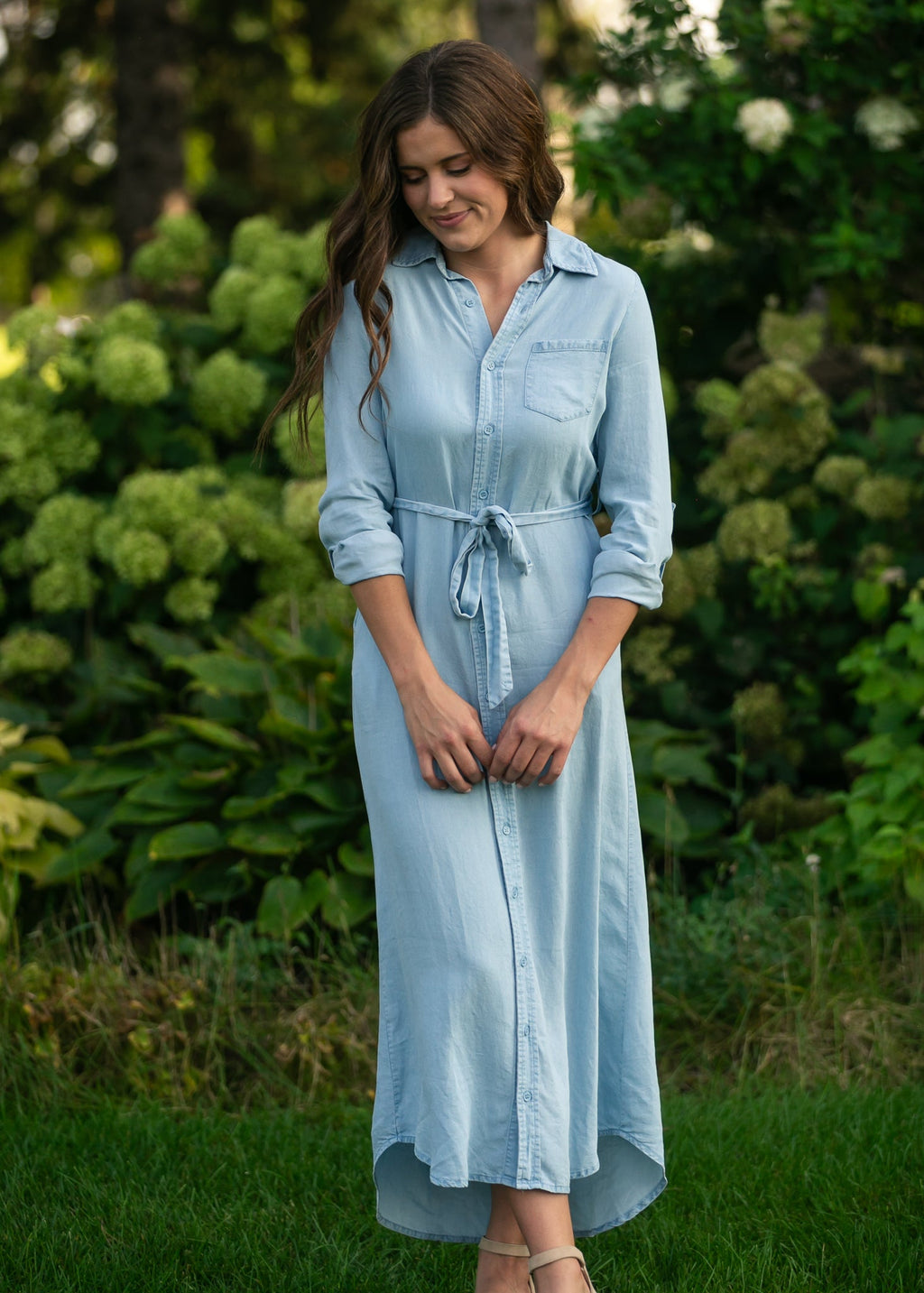 Hazel Chambray Long Sleeve Dress - Che Cose Belle