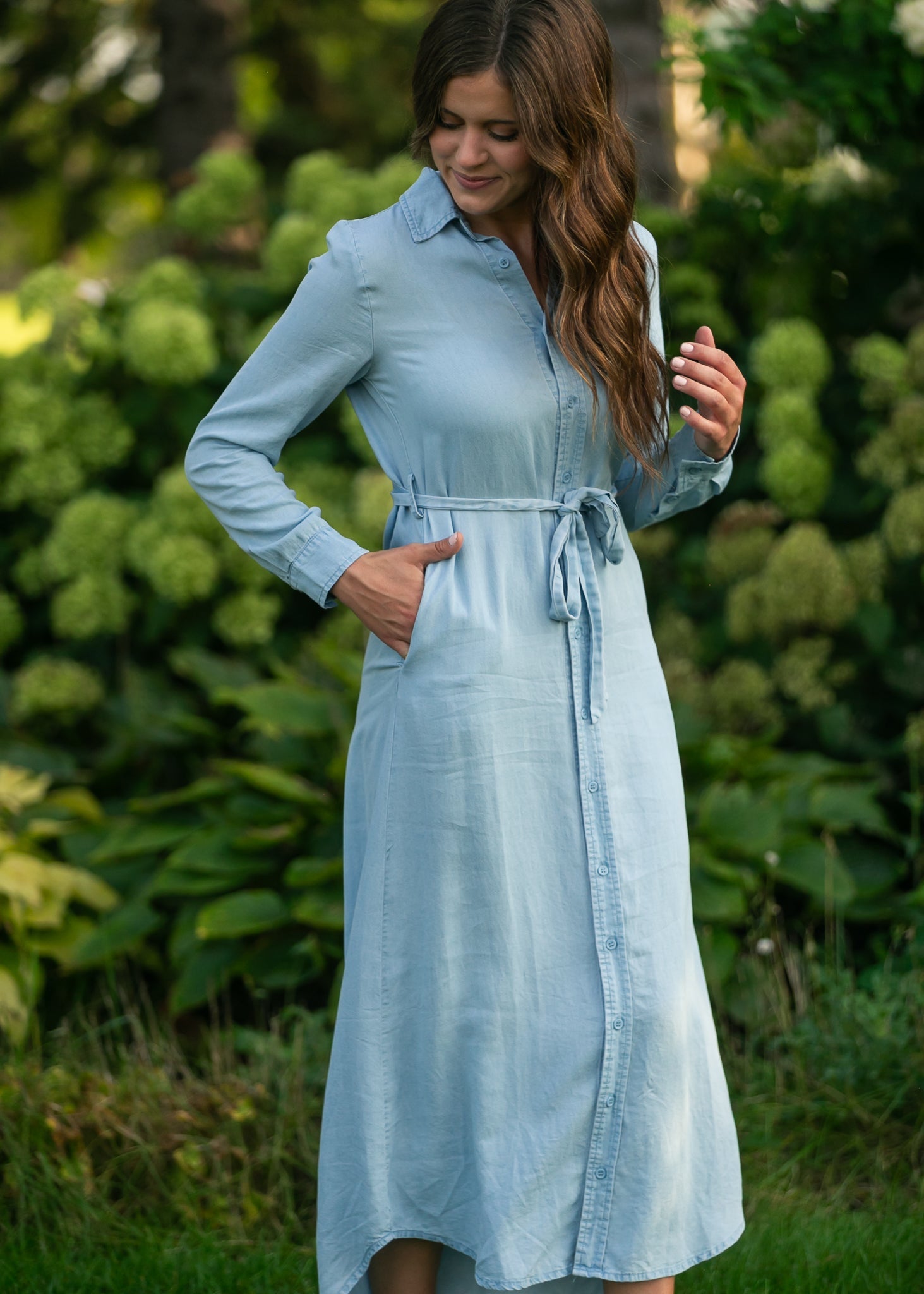 Hazel Chambray Long Sleeve Dress - Che Cose Belle