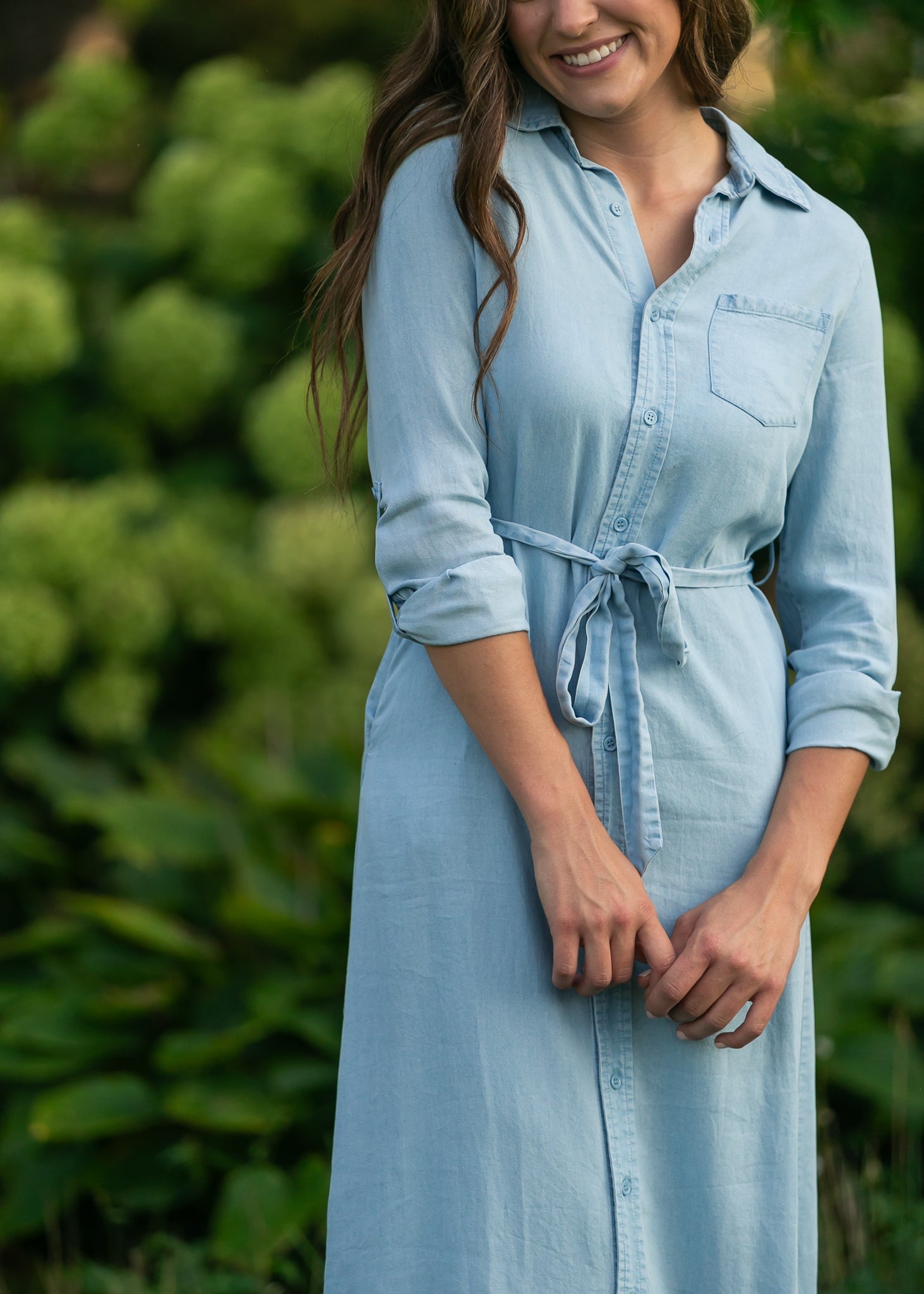 Hazel Chambray Long Sleeve Dress - Che Cose Belle
