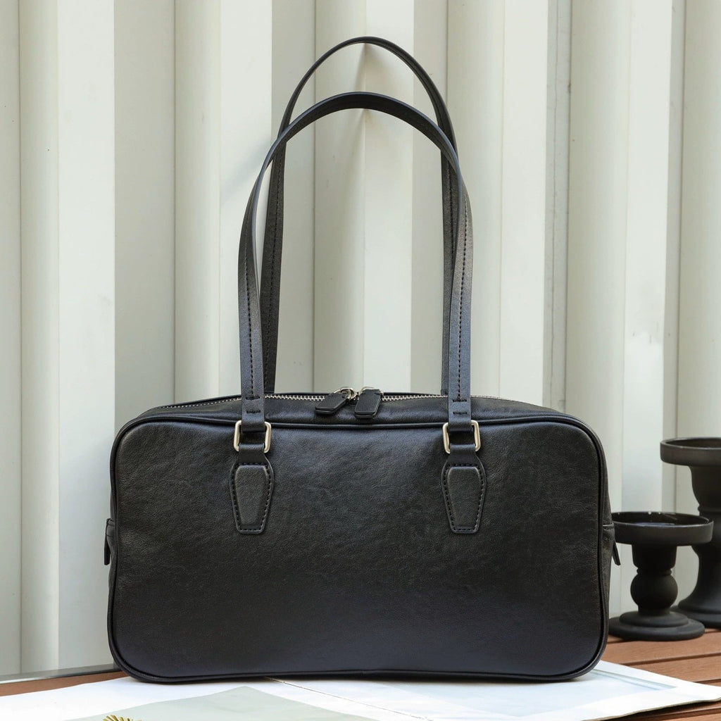 Head Layer Cowhide Women's Bag Cross-border New Armpit Bag Bowling Bag Tote Bag Niche High-end Leather Handbag - Che Cose Belle