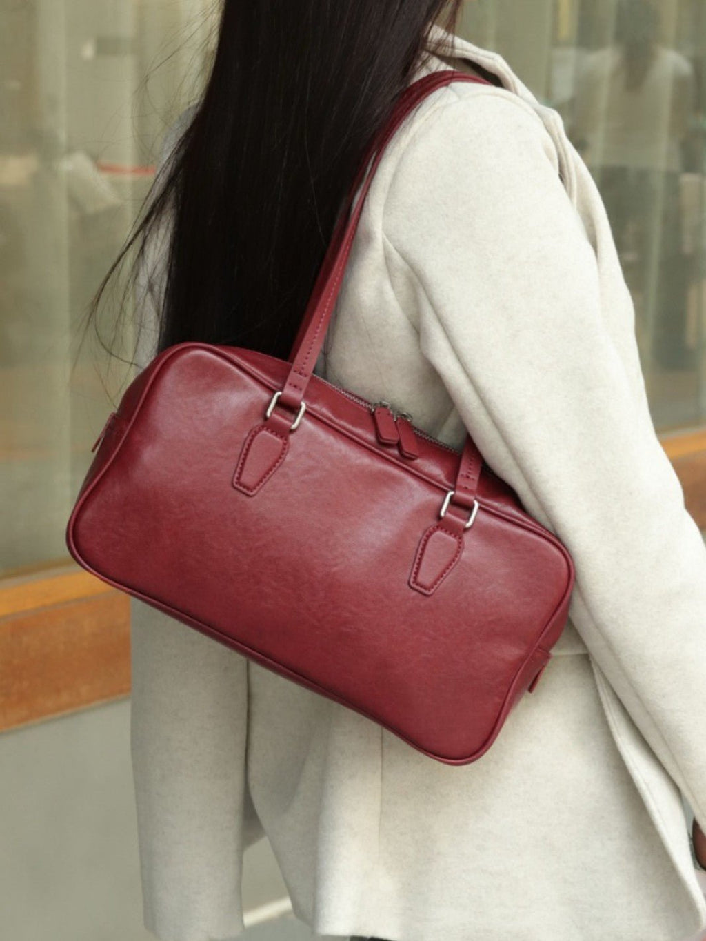 Head Layer Cowhide Women's Bag Cross-border New Armpit Bag Bowling Bag Tote Bag Niche High-end Leather Handbag - Che Cose Belle