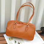 Head Layer Cowhide Women's Bag Cross-border New Armpit Bag Bowling Bag Tote Bag Niche High-end Leather Handbag - Che Cose Belle