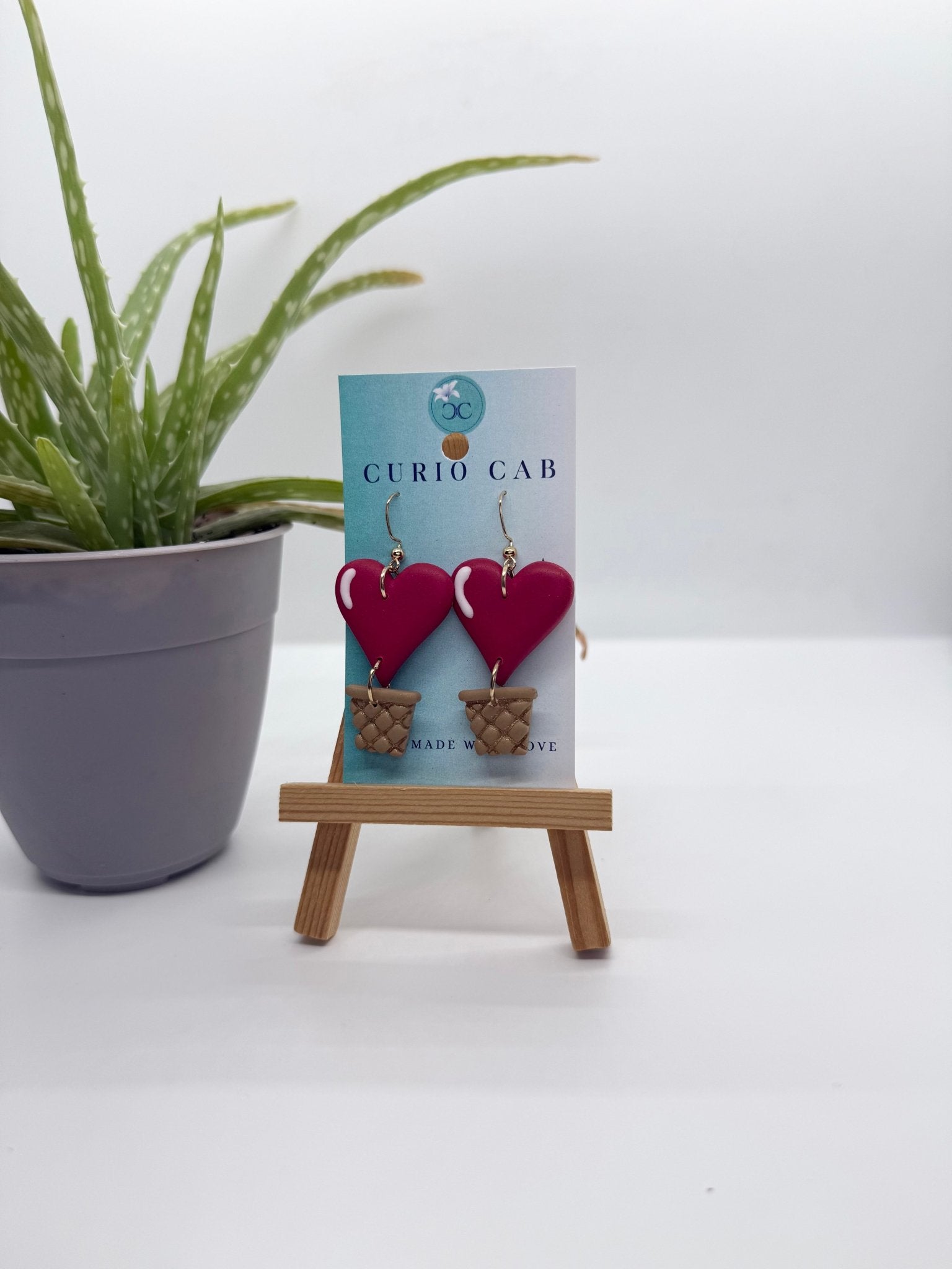 Heart - Air Balloons - Polymer Clay Earrings - Che Cose Belle