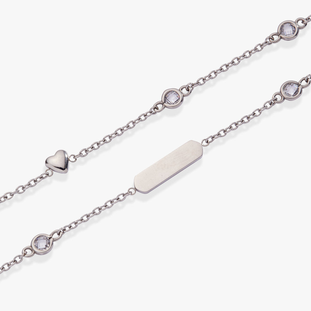 Heart Chain Double Strand Bracelet - Che Cose Belle