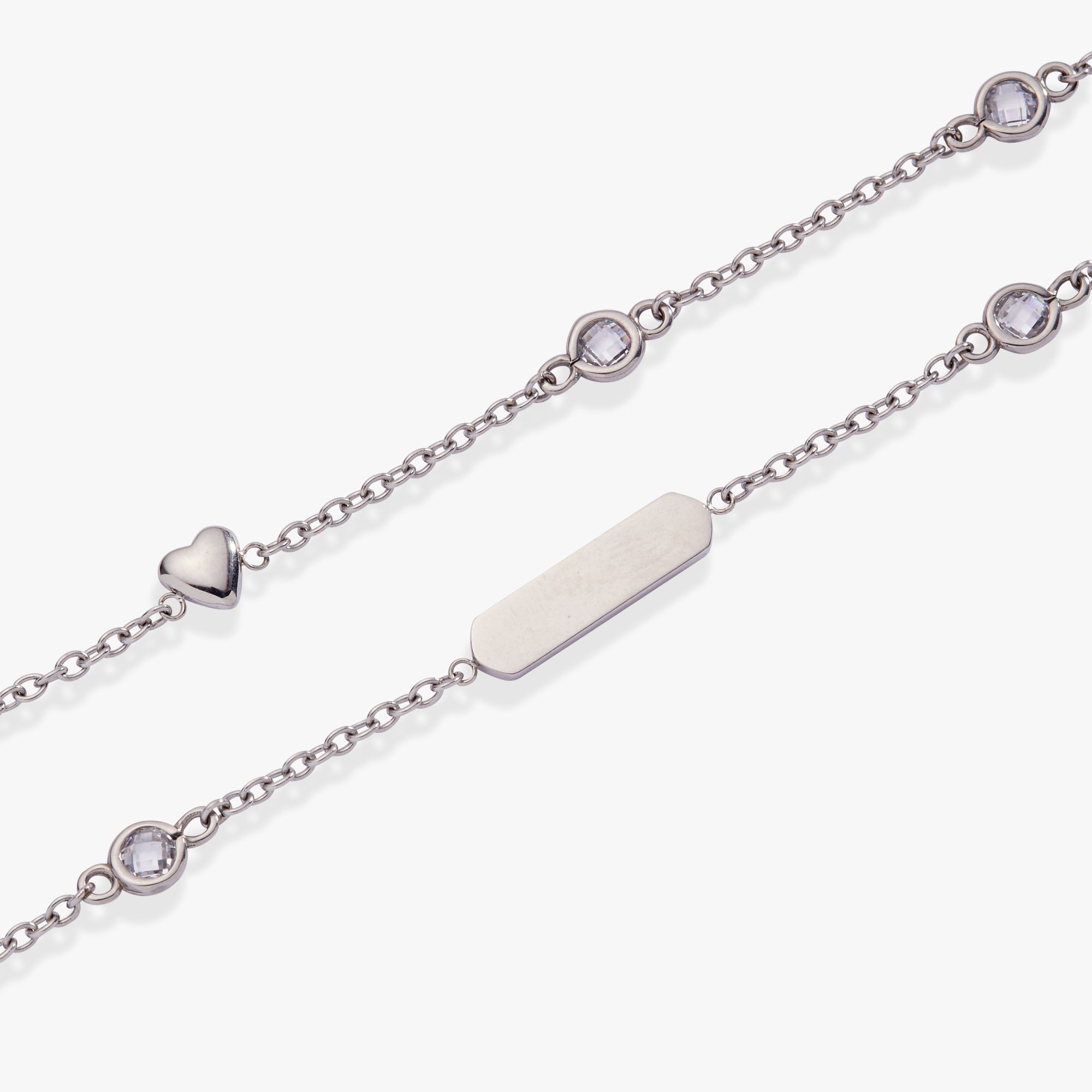 Heart Chain Double Strand Bracelet - Che Cose Belle