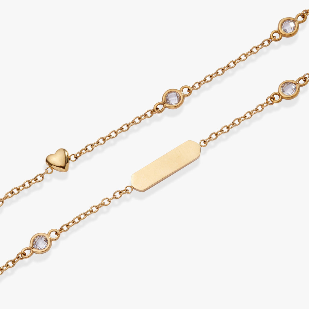 Heart Chain Double Strand Bracelet - Che Cose Belle