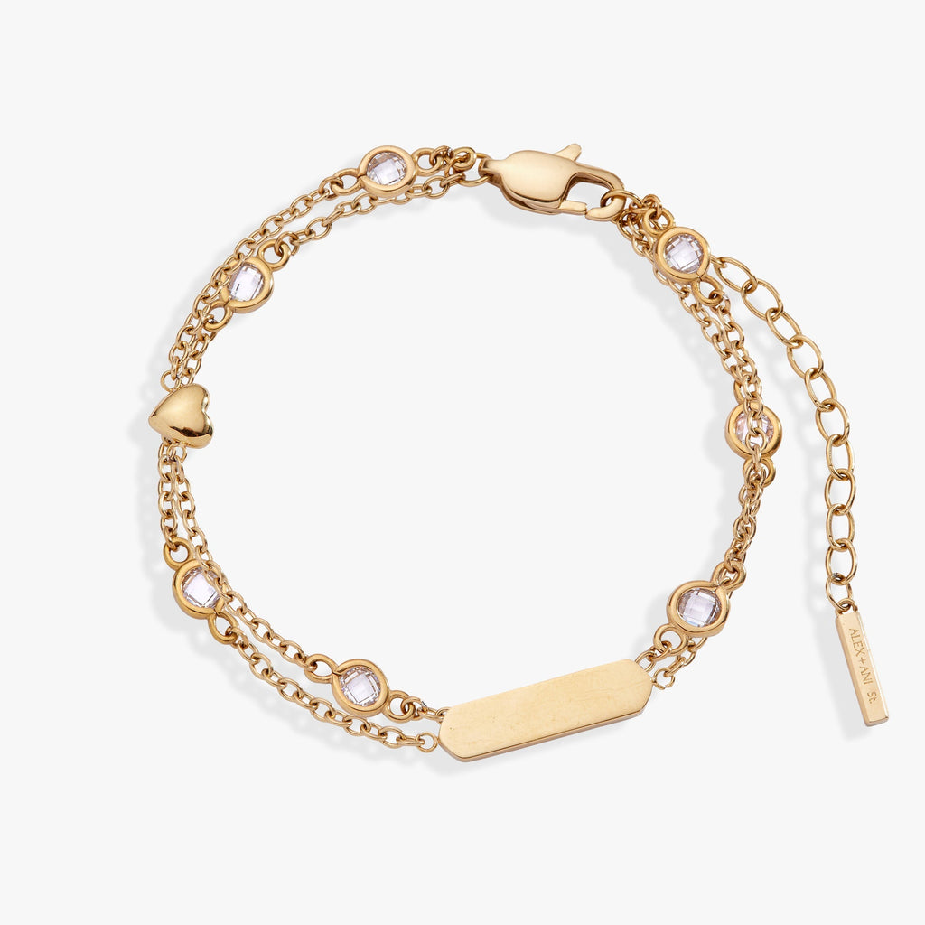 Heart Chain Double Strand Bracelet - Che Cose Belle