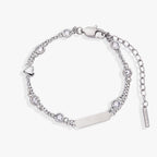 Heart Chain Double Strand Bracelet - Che Cose Belle