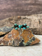 "Heart Collection" Handmade Sterling Silver Kingman Turquoise Adjustable Ring "Signed Nizhoni" - Che Cose Belle