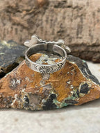 "Heart Collection" Handmade Sterling Silver Kingman Turquoise Adjustable Ring "Signed Nizhoni" - Che Cose Belle