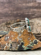 "Heart Collection" Handmade Sterling Silver Kingman Turquoise Adjustable Ring "Signed Nizhoni" - Che Cose Belle