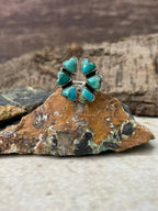 "Heart Collection" Handmade Sterling Silver Kingman Turquoise Adjustable Ring "Signed Nizhoni" - Che Cose Belle