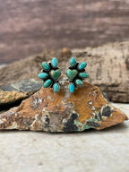 "Heart Collection" Handmade Sterling Silver Kingman Turquoise Adjustable Ring "Signed Nizhoni" - Che Cose Belle